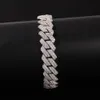 وصول جديد سوار سلسلة الوصلة الكوبية الشخصية الذهب بلينغ الماس رجال المثلج Zirconia curb Curband CZ Stone Chains هدايا المجوهرات للمجوهدات للرجال