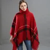 Sciarpe Casual Caldo Scozzese Dolcevita Donna Poncho Avvolge Sciarpa Allentata Cotone Primavera Casaco Feminino Cachecol