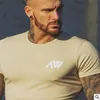 Novo Design Mens muscular T shirt musculação aptidão homens tops ginásio singlets Plus Size grande Camiseta de Algodão de Manga Curta Tshirt