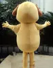 2018 venta caliente traje de mascota de perro amarillo tamaño adulto traje de mascota de perro amarillo envío gratis