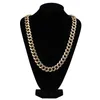 18K Gold Hip Hop Iced Out Mens Cuban Link Chain Necklace 18mm Full Diamond Miami Curb Chains Rock Gargantilla Joyas Regalos para chicos Venta al por mayor Bijoux