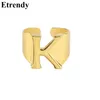 Fashion Letter Rings For Women Big Gold Color Name Ring Female Statement Party Charm Jewelry Gifts New Design Adjustable Wide