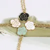 Designer emalj blomma hängsmycke halsband enkelt peony blomma halsband för män kvinnor mode smycken gåvor 4 färger