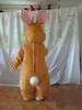 Lovely brown rabbit Mascot Costumes Animated theme big ears fat Hare bunny Cospaly Cartoon mascot Character Halloween Carnival party Costume