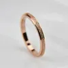 Ny notering Vintage 2mm Frostat Titanium Steel Ring Rose Gold Engagement Wedding Rings Smycken för Women Anneau