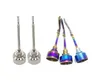 Rainbow Indiover Titanium Nail Titaniumti Paznokci 14mm 18mm Mężczyzna Femalecarb Cap Dabber Grade 2 ceramiczne paznokcie kwarcowy szklany wodociągowy pong