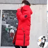 Puffy męskie kurtka Długa czerwona wyściółka w rozmiarze Plus Men Paras Grutuje się anorak moda z kapturem nowe swobodne ciepłe płaszcze KK60MF