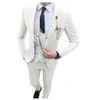 Выполненный на заказ Пик нагрудные Groomsmen One Button Groom Tuxedos Мужские костюмы Свадебные / выпускной вечер / ужин Шафер Blazer (куртка + штаны + Tie + Vest) W126