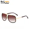 TRIOO High Fashion Square Herren Sonnenbrille Marke Unisex Gold Metall Rahmen Männliche Brillen Qualität Gradienten Sonnenbrille Für