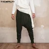 INCERUN мужские штаны-шаровары с заниженными карманами для бега, однотонные брюки, мужские свободные мешковатые брюки в стиле хип-хоп, женские повседневные штаны для йоги 5XL300x
