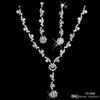 15049 Billig Billig Brautschmuck Halskette Legierung Überzogene Rhinestones Perlen Kristall Schmuck Set für Hochzeit Braut Brautjungfer Freies Verschiffen