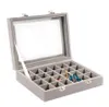 24 rasters fluwelen sieraden doos ringen oorbellen kettingen make-up houder case organisator vrouwen sieraden opslag 7style rra2491