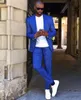 Smoking da matrimonio da uomo blu royal con risvolto a punta, sposo dello sposo, smoking da matrimonio, blazer da uomo popolare, giacca da 2 pezzi (giacca + pantaloni + cravatta) 1313