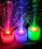 نجم كامل LED Candle Nightle Nightle Seven-Color متغير اللون البصري الألياف البيضاء أبيض دخان المصباح مصنع مبيعات