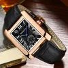 Onola Top Luxury Brand Classic Square Watch Men Fashion Business Casure Wristwatch Waterproof äkta läderkvarts Mens Watch236V
