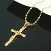 Colar de Pingente de Cruz Mulheres Menina Charme Pingente de Ouro Cor Jóias Crucifixo Ornamentos Cristãos