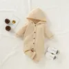 Mikrdoo enfants bébé garçon mignon sweat à capuche en coton à manches longues barboteuse mode automne Style combinaison pour 0-18 mois