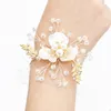 New Fashion Wrist Flower Ribbon Bracelet Lady Bride Bridesmaid Bracelet Rhinestone Butterfly Pearl Alloy Pop Bracelet