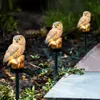Solar Powered LED Lights Garden Yard Home Owl gazon Lamp Ornament Animal Bird Outdoor Decor Sculpture Garden Standbeelden T200117