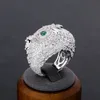 Luxury Designer Jewelry Mens Gold Owl Rings Iced Out Full Zircon Gold Silver Plated Finger Rings247a