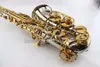 Professionell Suzuki Mässing Musikinstrument Alto Saxofon Nickelpläterad Guldpläterad Key Eb Tune Sax med munstycke