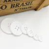 100 pcs 30 mm de cor branca botão plástico botão 4 furos artesanato costura PT250