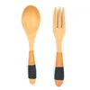 Wrapped With Thread Wooden Spoon Fork Tableware Set Japanese Style Portable Dinnerware Set Fast Shipping ZC1368