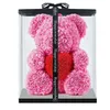Dropshipping 40 cm com coração grande urso vermelho rosa flor decoração artificial presentes de Natal para mulheres presente de dia dos namorados com caixa
