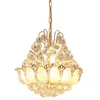 American Modern Crystal Chandeliers Lights Fixture LED Light Chandelier Lotus Flower Home Indoor Lighting Restaurant Dining Living Room Lamp