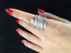 Moda a través del anillo de promesa 925 plata esterlina Mirco Pave 170pcs Diamond Party Wedding Band Anillos para mujeres Joyería de dedo