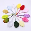 10pcs / Bouquet 100 Bouquets MOQ en plastique Vert Faux Laissez Fleur Artificielle pour La Maison De Mariage Guirlande Scrapbooking Décoration DIY