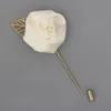 Fiore di seta rosa fiore all'occhiello per lo sposo lega d'oro decorazione di nozze da sposa de Mariage corpetto spilla fiore per il testimone