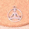 75pcs charms yoga-utövare 23 * 19mm Antik gör hängande passform, vintage tibetansk silver, DIY handgjorda smycken