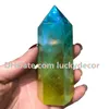 2000g en gros belle taille aléatoire mélangée multicolore titane AB cristal debout roche quartz tour obélisque point de guérison générateur décor