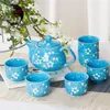 7PCS Sweet Floral Hand Painted Ceramic Teapot Set