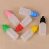 Bottiglie contagocce in PE economiche 3ml 5ml 10ml 15ml 20ml 30ml 50ml Flacone con ago con tappo a prova di bambino colorato Punta contagocce affilata Bottiglia di plastica eliquid