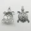 10pcs Tartarugas marinhas grandes Pingentes de animais Acessórios de jóias retrô pingente de prata antiga para brincos de pulseira Keychain 5227a