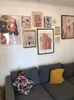 Abstrakt mode vintage tjej minimalistisk väggkonst kanfas målning nordiska affischer och tryck vägg bilder för vardagsrum inredning
