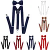 SUPENDERY Zestaw muszki Mężczyzny Modne SUPENSORIO dla mężczyzny chłopcze kobiety Bowtie Mrugi spodnie Tirantes Wedding Speisure Shirt Stays A4011043752