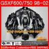 Corps Pour SUZUKI Scorpion noir KATANA GSX600F GSXF750 1998 1999 2000 2001 2002 2HC60 GSXF 750 600 GSX750F GSXF600 98 99 00 01 02 Kit de carénage