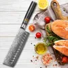 7 "الخضروات بوصة سكين الشيف VG10 دمشق الصلب شارب اليابانية المهنية سكين مطبخ Santoku الساطور التقطيع التقشير الطبخ سكين