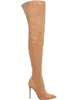 Горячая распродажа-весна осень зима снежные ботинки нубук замшевые стаи женщины над коленом бедро высокий ботинок ODFA0436
