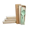 New Exquisite Health Environmental Wheat Platycodon Straw Cutlery Set Portable Camping Tableware Spoon Fork Chopsticks Camp Kitchen