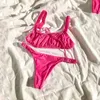 RUUHEE Woman Swimsuit High Cut Sexy Bikini String Solid Rose White Red Square Collar Micro Bikinis Women 2020 Swimwear Female