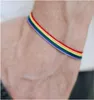 حار 2019 الأزياء بو الجلود سوار النساء الرجال المثليين فخر rainbow سحر سوار هدية للمثليين المجوهرات عاشق زوجين