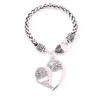 Solstice Tree Heart Shape Pendant Silver Plated Tree Pagan Druid Crystal Wheat Chain Bracelet