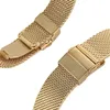 High Quality Yellow Gold Blue 18 20 22mm Mesh Stainless Steel Band Watch Strap Replacement Bracelet Straight Ends Hook Buckle277U