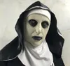 NUN-skräckmasken Halloween Cosplay Valak Scary Masks Latex Full Face Hjälm Demon Halloween Party Costume Props Mask GGA2509