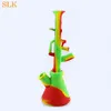 11 '' AK47 pipa ad acqua narghilè bong dritto non sbiadito silicone colorato gorgogliatore shisha bong in vetro piattaforma petrolifera con ciotola di vetro e chiodo in titanio 14MM