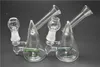 Triangle verre bécher Dab Rig Bong Mini conduite d'eau plates-formes pétrolières épaisses cire fumer narguilé bol barboteur tuyaux en nid d'abeille avec bol de tabac